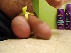 Tied big balls & small dick play