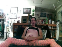 Crossdresser loves pantyhose cock and gets down to business