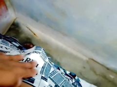 Desi teen indian boy peeing in public toilet