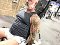 Bear beach, big muscle bear, older big cock