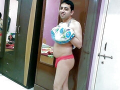 Sweet sissy crossdresser femboy Sweet Lollipop in a beach dress with a pantie inside it.