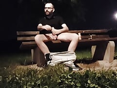 Risky park jerking (fooling around with my dick out in public, no cumshot)