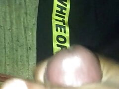 Cum on neighbour White-Off shorts