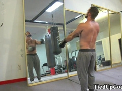Spex domination & submission slave held and used as punchbag