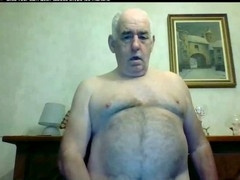 Grandpa shoots his load on webcam