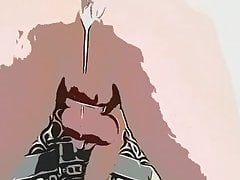 Sissy in chastity takes MASSIVE creampie