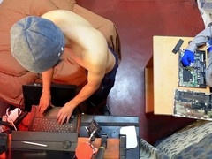 asian repairman big cock fixes laptop and cums