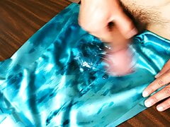 Darcy's Turquoise Satin Dress Vigorously Fucked, Covered in Sweat and Semen