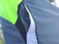 Hairy Bear Jerks Off on a Public Beach - Big Cum Shot12