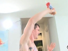 Watch this hot guy take a hard pounding in his mouth