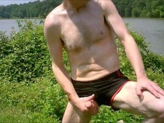 Amateur outdoor vibes with thick cocks and gay cum shots
