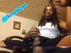 Mr.BBC Rasta masturbating stroking black cock