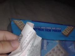 Sloppy chisel Spunks in food rubbish bag