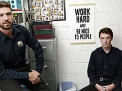 Sexy security dudes Chris Damned and Sebastian Hunt wind up fucking