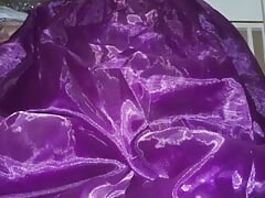 Satin Purple Ballgown Masturbation