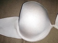Cum on White Strapless Bra 8D