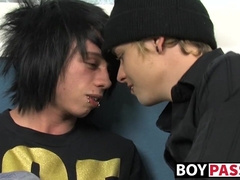 Wild young gay Nicky dick sucked before fucking cute twink