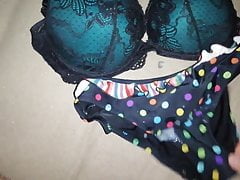 Cum on Black Panties with Bra Combo 10D