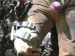 Cut cock and hairy balls. Pissing