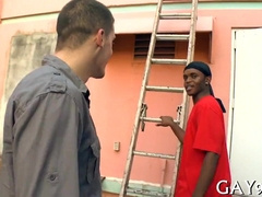 Watch this interracial hook-up between two mixed-race guys with great sex