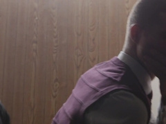 Twink sloppily sucks a priest cock in a confessional booth