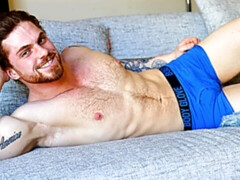 Redheaded beauty Dustin Hazel jerking his dick