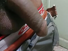 Firs time hand job bathroom sex