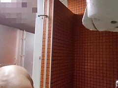 Dude Jerk off in gym public shower