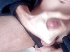 Wanking in the entrance