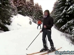 Public Hairy Men Get Fellatios