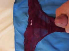 Another cum on my Wife red Thong