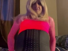 Encaged sissy plowing boipussy