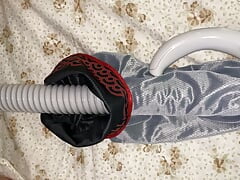 Small Penis Shooting A Load In Vacuum Cleaner Hose Socks - Messy Cumshot