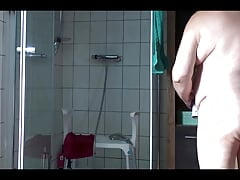 Grandpa Is Shaving His Tiny One in the Shower