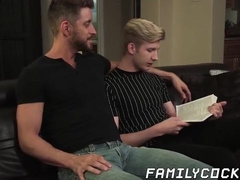 Twink seduced by stepfather with wet blowjob and fucked bare