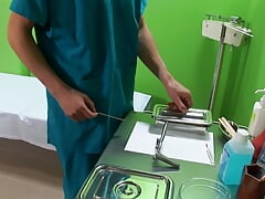Intense anal sex in a horny doctor's office