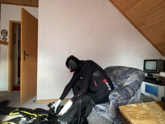 Full Try On Latex Inflatable Cyborg Hazmat Suit