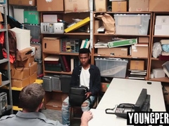 Black teen perp anal fucked by white LP Officer hard