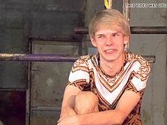 restrain bondage enthusiast Sean Taylor stroking waxed youngster schlong