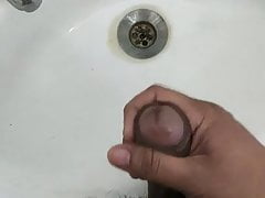 Hand job in wash basin