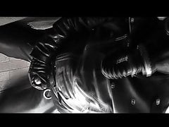 Cum in Leather and Rubber Gasmask