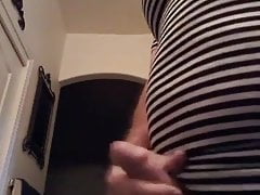 Sexy jackoff wearing a dress