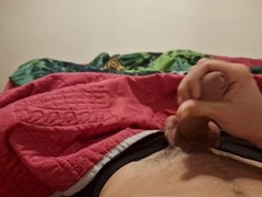 Amateur straight friends with muscle cum, one guy jerking off solo