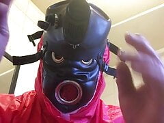 2 hoods and gasmask.