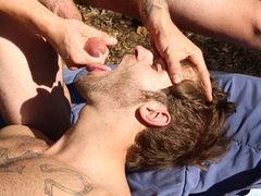 Outdoor camping leads men to extreme sex pleasures and perversions