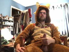 Holiday reindeer costume play