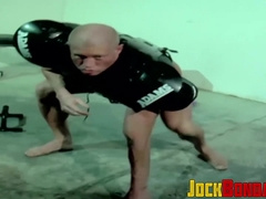 Blond submissive jock pissing in his pants before football practice