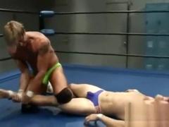 Hot muscleman with big balls get ballbusting wrestling