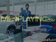 Dani Robles greets his customer Joe Gillis with his veiny meat