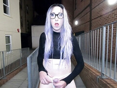 Crossdresser tight jeans strip